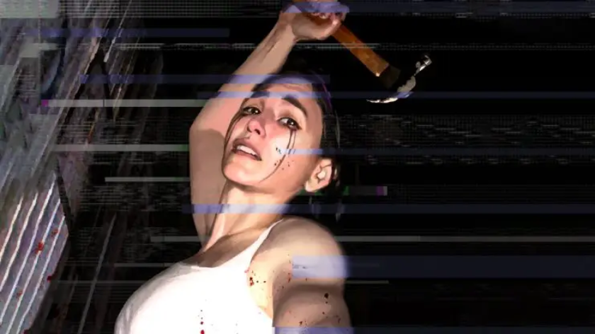 Crying woman holding hammer from Kill or Be Killed